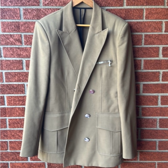 BALMAIN Taupe Double-Breasted Blazer  Size Large/52 NWT - Picture 9 of 17